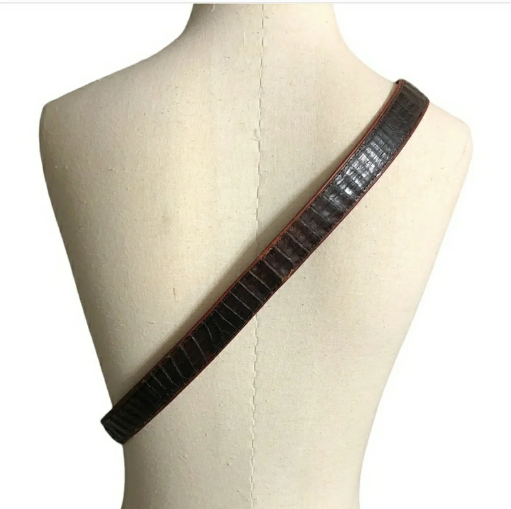L.F.B. Oxblood Crocodile Belt Self Locking Buckle VintageVintage!
